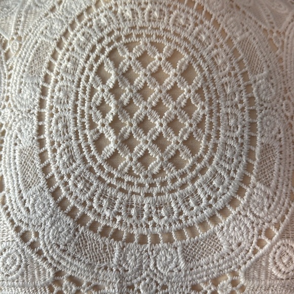 Vintage 90s elegant sleeveless top medium white crochet lace coquette angelic - Picture 4 of 11